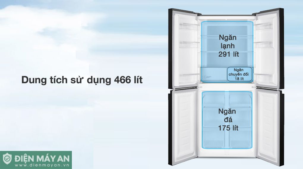 Tủ Lạnh Hitachi Inverter 466 Lít Multi Door HR4N7522DSDXVV